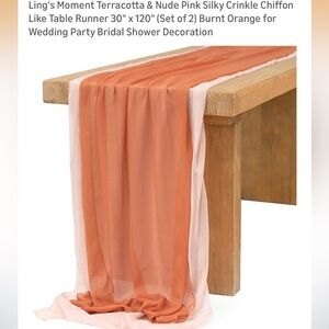 Ling’s Moments Terracotta & Nude Pink Table Runner 2PC Set